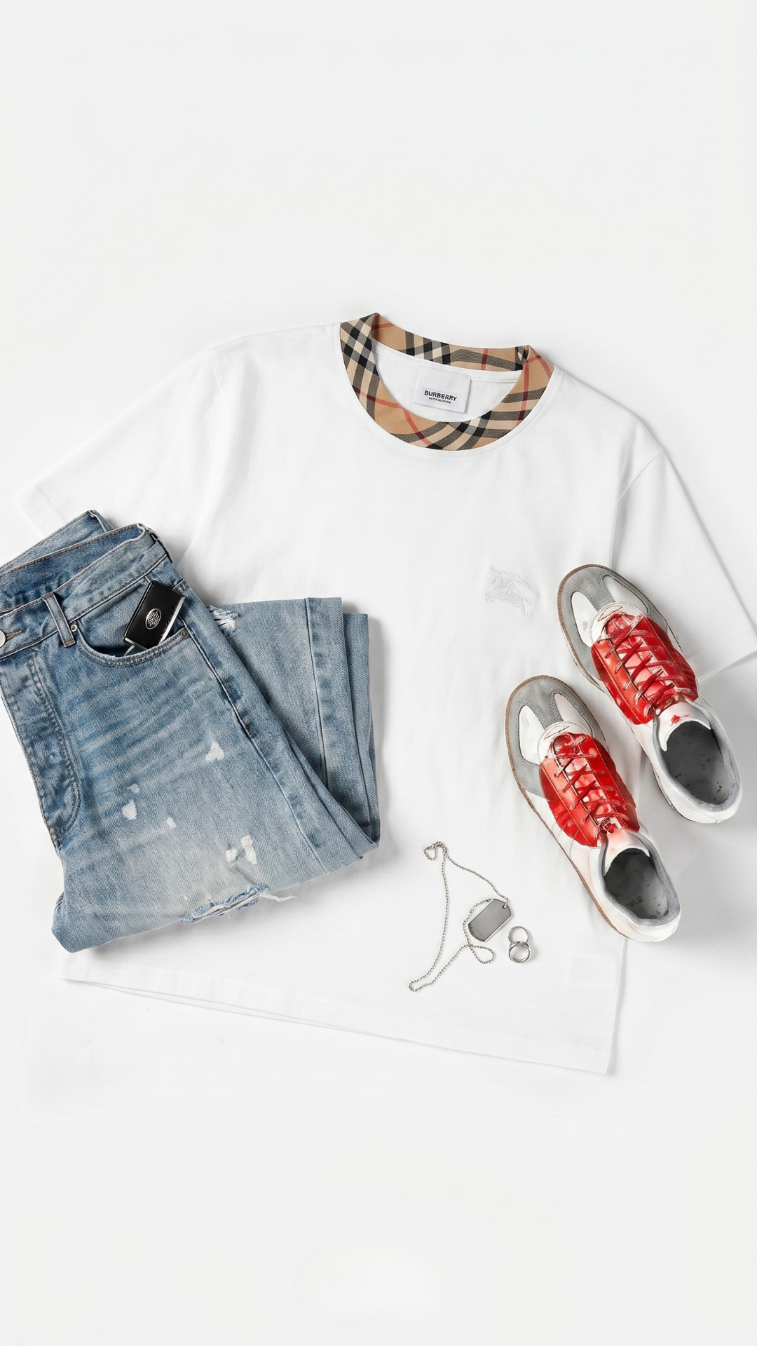 Burberry Collar tshirt white