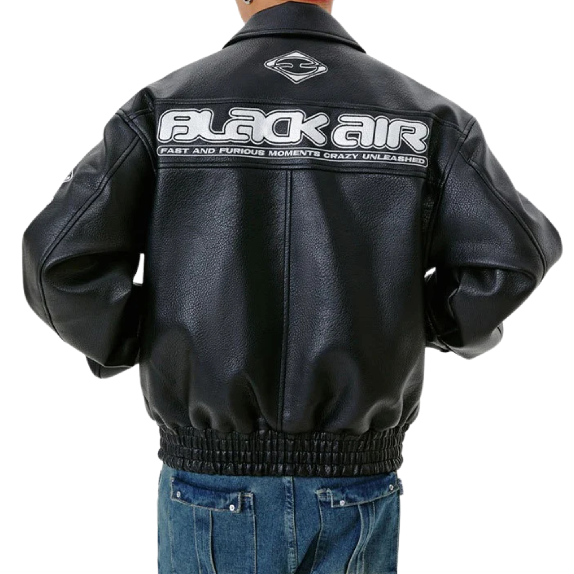 Black Air Black Leather Racing Jacket