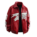 Black Air Red Leather Racing Jacket